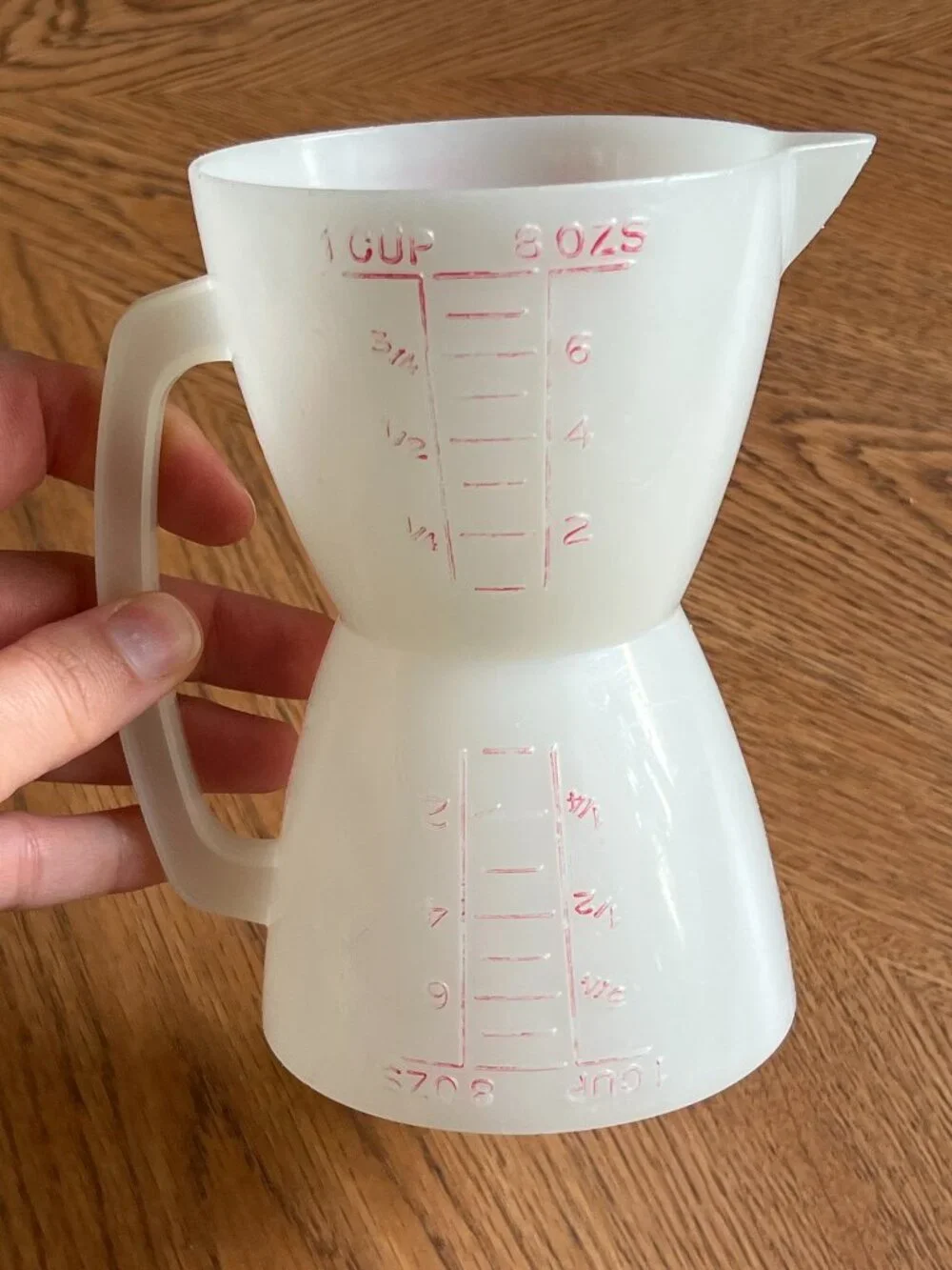 Vintage Tupperware 860 Double Sided Wet & Dry 8oz /1cup Measuring Cup
